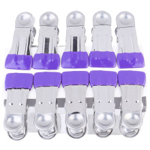 2Sets Purple Stainless Steel Clothes Dry Clip Non-Slip Hanger Clip