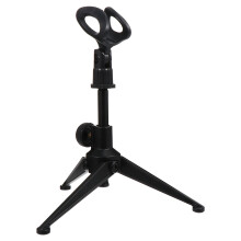 2Pcs Portable Black Mic Stand Adjustable Table Holder with Rubber Feet