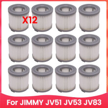 12PCS Vacuum Filter Kit for JIMMY JV51 JV53 JV83 Robot Vacuum Cleaner Filters Replacement Parts