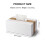 Issue Box Cover, PU Leather Tissue Box Covers Rectangular Tissue Holder for Home/Office/Car Decoration White 7
