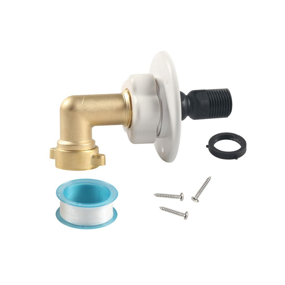 Rv City Water Fill Inlet Flange Brass With Hose Elbow Check Valve Hookup Connector For Trailer Marine, 90 Degree 6031511713657