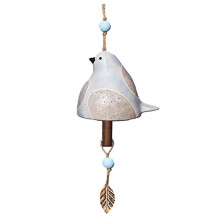 Bird Song Bell Garden Decoration,Hanging Rustic Wind Chime, Pendant Metal Tube Bell Door Bell Pendant B