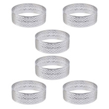 6 PièCes 6 Cm Anneau à en Acier Inoxydable Moule à Tartelettes Cercle Coupe Anneau à RéSistant à la Chaleur Perforé Gâteau Mousse Moules