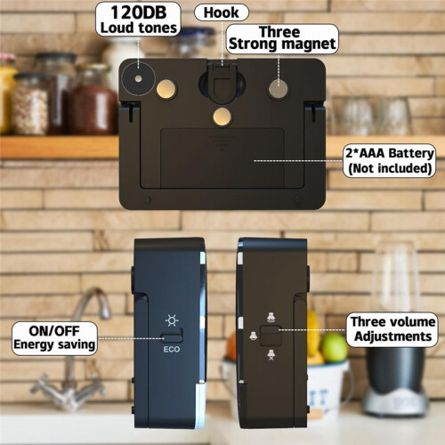 Kitchen Timer, 120DB Loud Digital Kitchen Timer Countdown with LED Display, Count  Countdown Magnetic Countup Timer 1