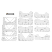 Ensemble de Guide de RèGle de T-Shirt de 13 PièCes, Outil de RèGle de T-Shirt, RèGles D'Impression de Bricolage pour la Conception Du Centre de