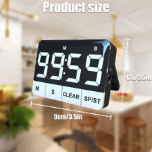 Temporizador de Cozinha, Contagem Regressiva Alta do Temporizador de Cozinha Digital de 120DB com Display LED, Contagem Regressiva MagnéTica de