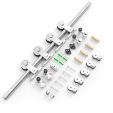 TSMST 305CM/10FT Stainless Steel Sliding Barn Door Hardware Kit Track Roller Closet Accessory for Double Door