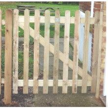 FAHD Traders 3x3Ft Wooden Garden Gate ? Round Top Picket Fence Gate | FSC Certified, Pressure Treated Timber | Weather & Rot Resistant | Ideal for