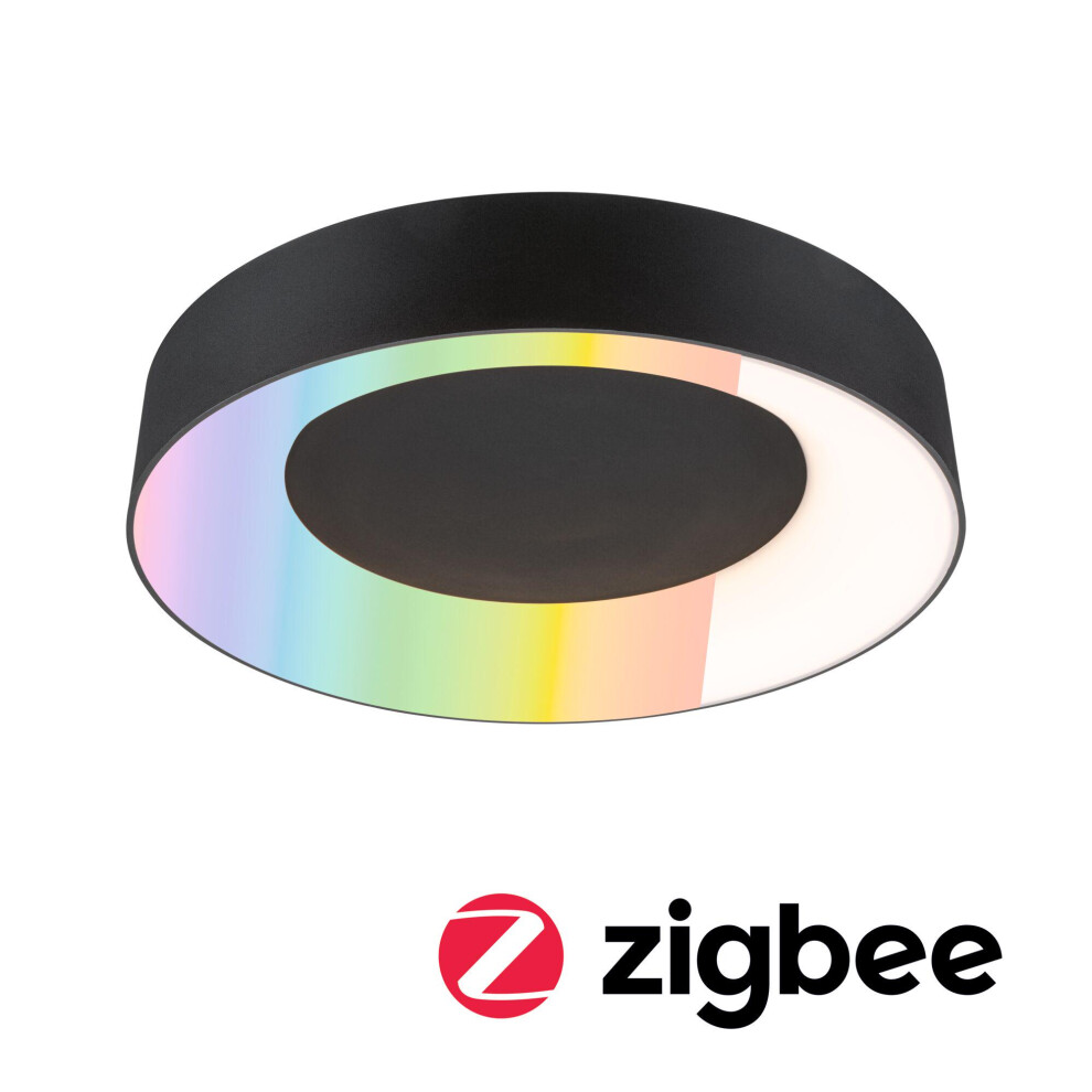Paulmann 75416 Led Ceiling Luminaire Smart Home Zigbee 3.0 Casca Ip44 Rgbw+ 1750Lm 230V 20W Dimmable Matt Black