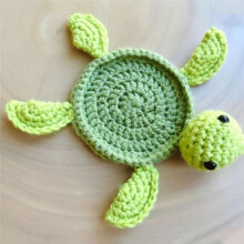 Dessous de Verre en Forme de Tortue au Crochet pour Boissons, Dessous de Verre Amusants Faits Ă la Main, Ensemble de Dessous de Verre Mignons pour