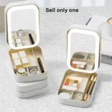 LED Three-Color Adjustable Makeup Mirror, Three Colors Brightness Adjustable Makeup Mirror with Lights
