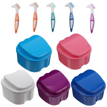 30Pcs Assorted Color Travel Denture Storage Boxes Durable Containers