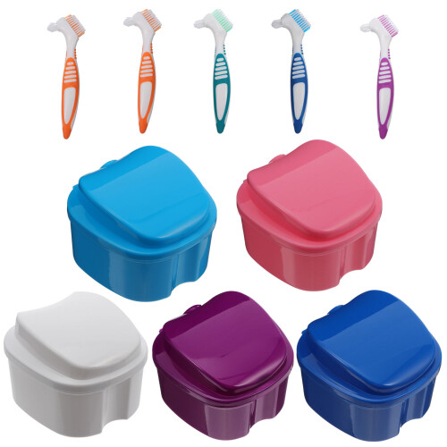 30Pcs Assorted Color Travel Denture Storage Boxes Durable Containers