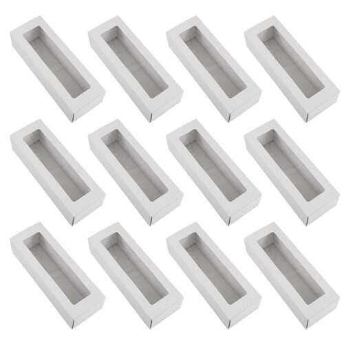 36Pcs White Paper Cookie Boxes Practical Cake Packaging for Cupcakes