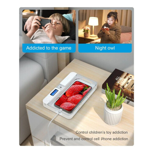 Transparent  Timer Phone Locker Box Self-Discipline Cell Phone Timed Lock Box Mobile Timing Lock Case Storage Box 1