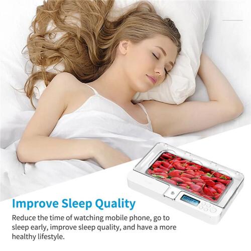 Transparent  Timer Phone Locker Box Self-Discipline Cell Phone Timed Lock Box Mobile Timing Lock Case Storage Box 2