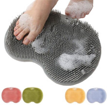 10 Stück Fußschrubbermatte für die Dusche mit Rutschfesten Saugnäpfen, Fußrücken-Reinigungspad, Rückenwaschpad, Peeling-Badewannenwaschpad