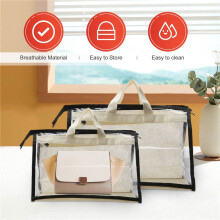 10 Stks Clear Handtas Organizer Stofkap Zakken, 5 Maten Transparante Purse Protector Opbergtas voor Kast Plank