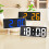 Digital Alarm Clock Simple LED Clock Large Screen Digital Clock Bedroom Bedside Clock Orange 7
