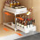 Kitchen Spice Rack Drawer Shelf Kitchen Cupboards Organizer Pull Out Type Vegetable Fruit Storage Basket Drawer White 3