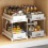 Kitchen Spice Rack Drawer Shelf Kitchen Cupboards Organizer Pull Out Type Vegetable Fruit Storage Basket Drawer White 7