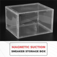 Scatola Portaoggetti per Sneaker Ad Aspirazione Magnetica Trasparente per Scarpe da Basket Collezione di Scatole per Scarpe Espositore per Scarpe