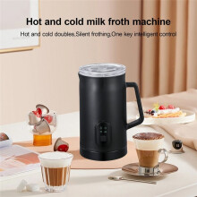 4-in-1 Electric Milk Frother 400W 590ml Hot and Cold Milk Foamer Silent Operation Stainless Steel Milk Steamer B EU Plug