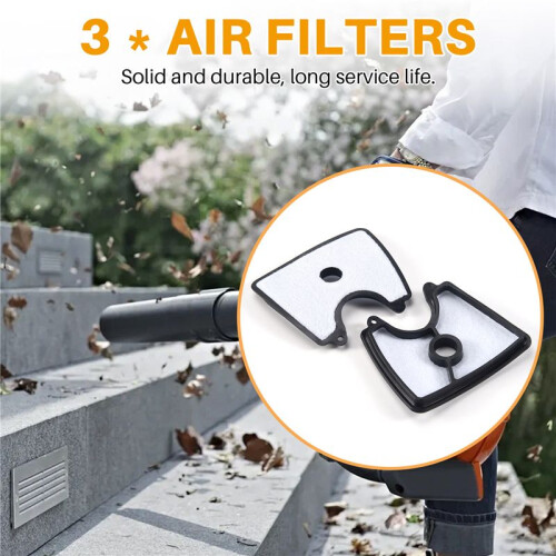 Air Filter for Jonsered  125B BX BVX B2126 Leaf Blower 545112101, 3PCS 2