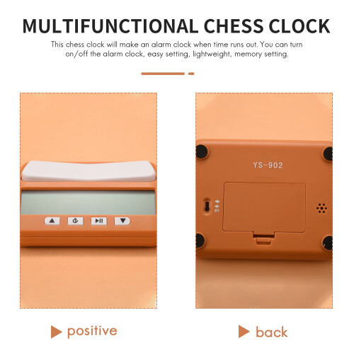 Chess Clock, Digital Chess Timer & Game Timer, 3-In-1 Multipurpose Portable Professional Clock Yellow 2