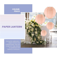 20 Pcs 6 Inch-12 Inch Peach Paper Lantern Chinese Assorted Sizes Round Lampion for Wedding Party Outdoor Indoor Hanging Decor