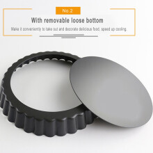 Non-Stick Quiche Flan Pan Formy Ciasto Pizza OkrąGłA Forma Wyjmowana LuźNa Dno Karbowana CiężKa Patelnia Ciasto Pieczenie 9 W