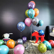 50Pcs 10 Inch Metallic Latex Balloons Thick Chrome Glossy Metal Pearl Balloon Globos for Party Decor - Silver