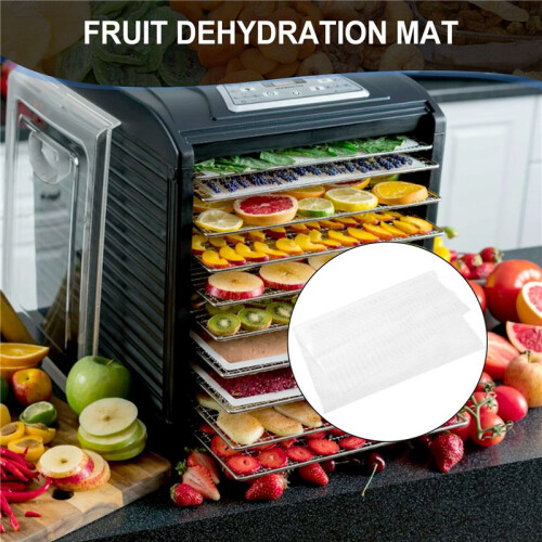 Non-Stick Silicone Dehydrator Sheets,Fruit Dehydrator Mats Reusable Steamer Mat Mesh Sheet for Fruit Dryer 8 Pcs