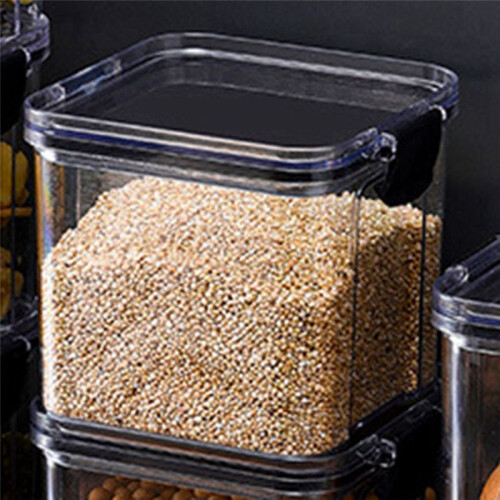 6 Pack 700Ml Kitchen Food Storage Box Organizer Container Set Vacuum Lid Seal Clear Square 2