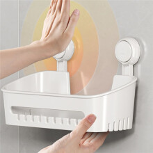 Douche, Support à éPices, Organisateur de Salle de Bain, Panier de Rangement, Sans Perceuse, Ventouse Amovible, Support Mural