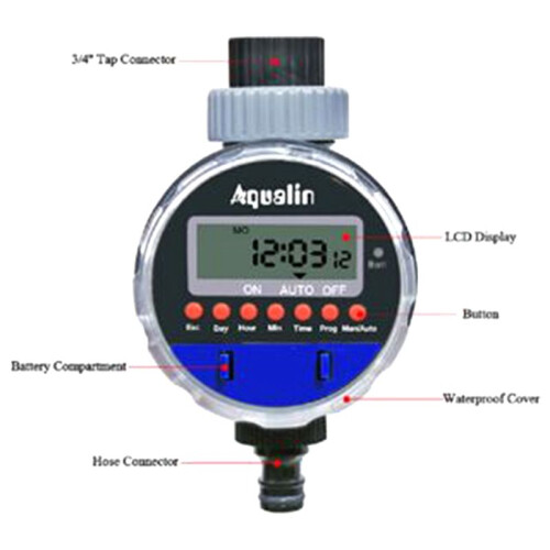 GartenbewäSserungstimer mit LCD-Display, 8 Programme, Elektronischer Kugelhahn, Wassertimer, BewäSserungssystem für die GartenbewäSserung 2