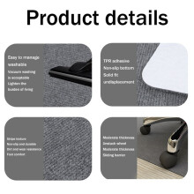 Office Chair Mat for Hardwood/Tile Floor,35.4X55Inch Desk Chair Mat, Multi-Purpose Polyester Floor Protector Light Gray