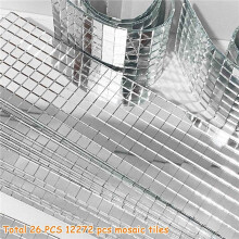 26 PCS Mirror Mosaic Tiles Self Adhesive Disco Tiles Small Square Mirror Mirror Tiles Sticker for DIY