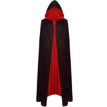 (Cape With Hat, 140cm) Vampire Halloween Cloak With Cap For Cosplay Party Costume Stage Performance