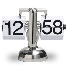 Flip Digital Clock -Small Scale Table Clock Retro Flip Clock Flip Internal Gear Operated Quartz Clock One Leg Clock Home