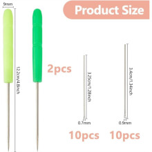 Doll Hair Rooting Holders Including 2Pcs Reroot Rehair Tools and 20Pcs Stainless Steel 1.27-1.6 Inch Doll Wig Tool