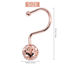 Anneaux de Crochets de Rideau de Douche en ou Rose, Ensemble de 12 Crochets de Rideau de Douche DéCoratifs, Anneaux de Douche en MéTal Antirouille