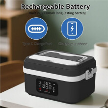 Draadloze Elektrische Lunchbox, Oplaadbare Lunchbox, Geen Water Nodig, Draadloze Verwarmende Lunchbox voor op Het Werk, Reizen, UK-Stekker