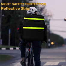 Food Delivery Backpack with 7 Cup Holders, Expandable Delivery Bag for Hot/Cold Food with Reflective Strip