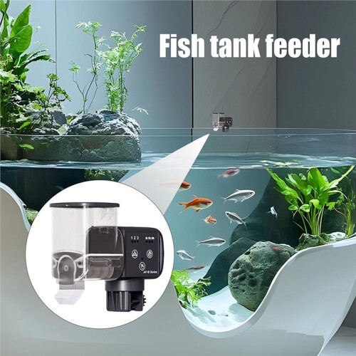Automatic  Fish Tank Feeder Rechargeable Design Precise Portion Control Waterproof for Fish Turtles Vegetable Pond 2