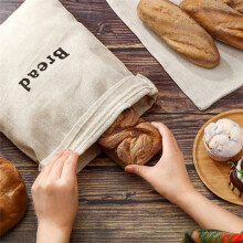 Linen Bread Bags (3 Packs) Burlap Reusable Drawstring Bread Bags Unbleached Loaves Pastries Bags Handmade Food Storage