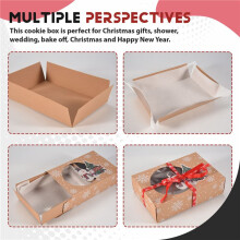 12Pcs Christmas Cookie Box Food Safe Paper Baking Box for Packaging Cakes Pastries At Christmas Parties Set