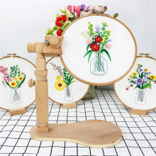 Embroidery Stand Rotated CrossStitch Stand Lap Beech Wood Embroidery Hoop Holder Hands Free Needlepoint Frame Stand