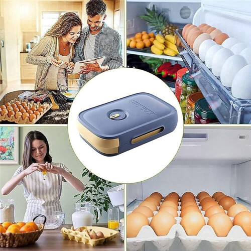 Drawer Type Refrigerator Egg Storage Box, with Date Reminder,Stackable Plastic Egg Tray for Kitchen Storage Tool() 1