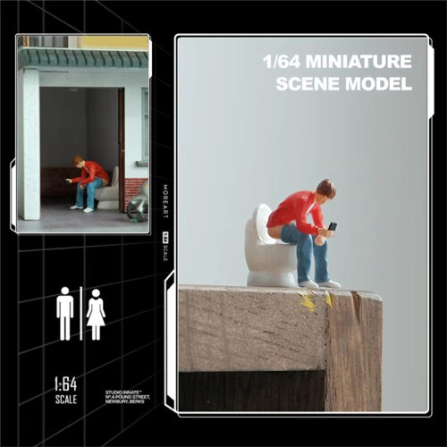 1/64 Scale Scene Model Squatting Crap  in Scale for 1:64 Simulation Architectural Scenes and Car Models Scene